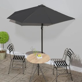 Umbrela de soare de balcon, tija aluminiu, antracit, 270x135 cm Antracit