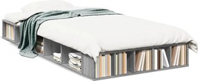 vidaXL Cadru de pat, gri sonoma, 90x190 cm, lemn prelucrat