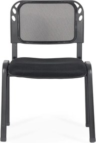 Scaun conferință negru HRC 600 din mesh respirabil cu cadru metalic stivuibil