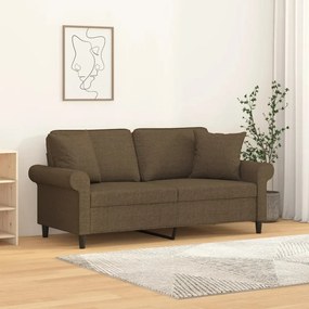 3153244 vidaXL Canapea cu 2 locuri cu perne&pernuțe maro 140 cm textil