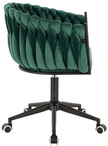 HR750K Scaun Verde din Catifea cu Bază Neagră