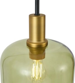 Lampă de podea Hotel Chic negru și auriu cu sticlă verde - Zuzanna