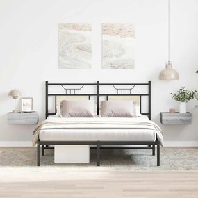 vidaXL Noptiere plutitoare 2 buc gri sonoma 40x30x15 cm lemn prelucrat