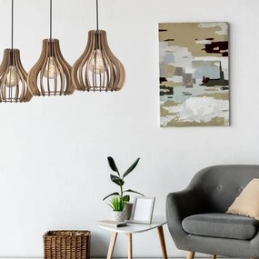 Lustră pe cablu TUCCI 3xE27/15W/230V stejar/negru