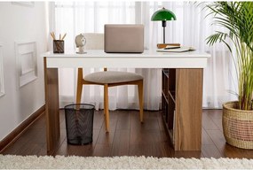 Birou cu aspect de lemn de nuc 120x130 cm Vesper – Kalune Design