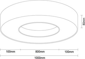 Plafonieră LED 100 W, 230 V, 3000/4000/6500 K, Ø 100 cm, albă