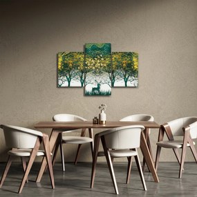 Tablou - Căprioare în pădurea verde (90x60 cm)