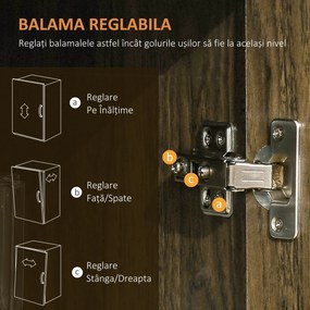 Mobilier Bucatarie cu 4 Roti, Dulapior cu Etajera din PAL, Lemn 60,4x40,3x97cm HOMCOM | Aosom Romania