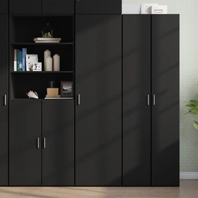 3281414 vidaXL Dulap înalt, negru, 50x42,5x185 cm, lemn prelucrat