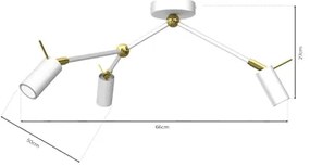 Spot IRIS 3xGU10/MR11/40W/230V alb/auriu