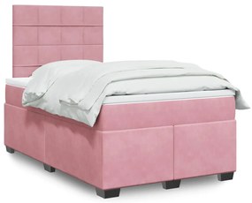 vidaXL Pat box spring cu saltea, negru, 120x190 cm, catifea
