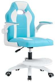Scaun rotativ cu suport pentru picioare, albastru / alb, RAMIL