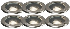 Set de 6 spoturi de sol pentru exterior din oțel reglabile IP65 - Delux
