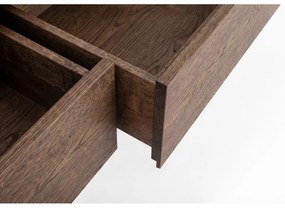 Comodă TV maro din lemn de stejar 220x45x45 cm Fawn – Gazzda