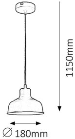 Rabalux 2789 - Lustra OWEN 1xE27/60W/230V