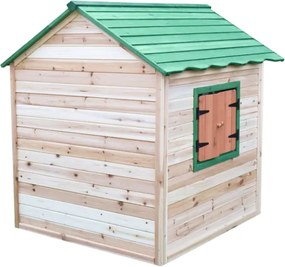 Căsuţă de grădină din lemn pentru copii, verde/naturală, UDIM