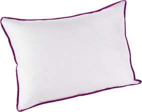 Set Alcam perna microfibra 50x70 cm si pilota matlasata 140x200 cm, Alb/Mov
