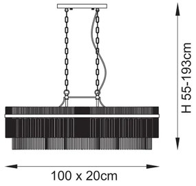 Lustră pe lanț Endon 112573 MARIETTA 4xE14/6W/230V alamă/transparent