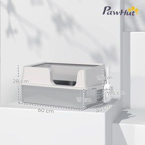 PawHut Litieră Inox, Bord Detasabil, Antimiros | Aosom Romania