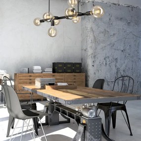 Lustră pe tijă ASTRID 8xE27/60W/230V negru