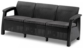 Set de mobilier de grădină Corfu max set, culoare grafit, cu perne gri deschis