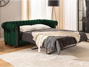 Canapea verde extensibilă cu tapițerie din catifea 203 cm York Blik – Ropez