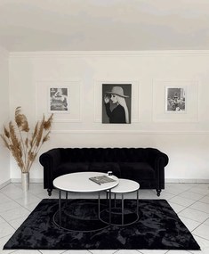 Set de două mese de cafea, alb/negru, IKLIN