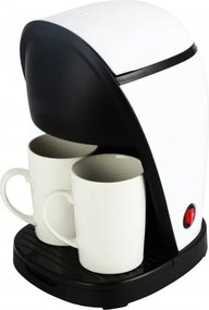 La mâna a doua: Cafetiera Rosberg R51170E, 450W, 250ml, 2 cani,Cafea macinata, Filtru permanent, Alb