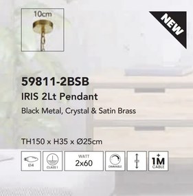 Pendul, Lustra suspendata eleganta cu cristale Iris 2Lt