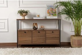 Masă consolă în culoare naturală închisă cu aspect de lemn de nuc 29,5x120 cm Solace – Kalune Design