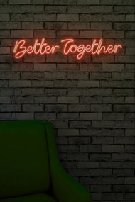 Decoratiune luminoasa LED de perete Better Together Rosu 84x16x2 cm