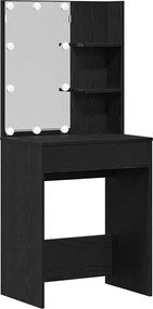 vidaXL Masă de Machiaj Stejar Negru 60 x 40 x 140 cm Lemn compozit