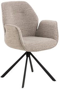 Scaun de sufragerie gri închis tapițat Aura – Actona