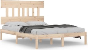vidaXL Cadru de pat, 140x190 cm, lemn masiv