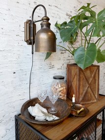 Lampă de perete, din alama antichizata, H38/L26/W16 cm