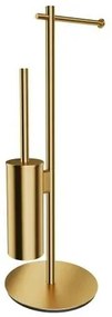 Suport hartie freestanding cu spatiu pentru perie alama periata Omnires Modern Project