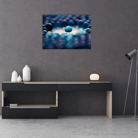 Tablou pe sticlă - Bile albastre (70x50 cm)