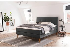 Pat boxspring gri antracit 180x200 cm Stockholm – Meise Möbel