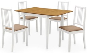 vidaXL Set mobilier de bucătărie, 5 piese, alb, MDF