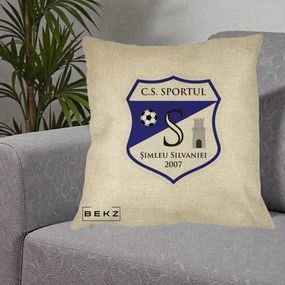 Perna Personalizata CS Sportul Simleu Silvaniei 2007, 40x40 cm, Crem, Husa Detasabila, Perna Inclusa, BEKZ®