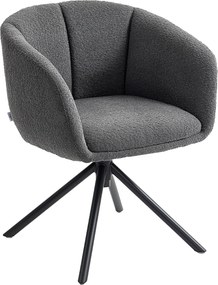 HOMCOM Fotoliu, scaun tapițat cu coajă de șezut confortabilă, rotativ, tapițerie plăcută, până la 120 kg, Gri închis | Aosom Romania