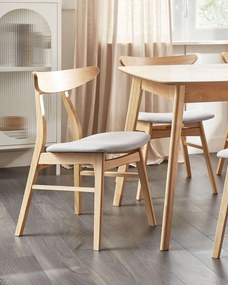Set 2 buc scaune sufragerie Lynza (lemn deschis + gri deschis). 1081103