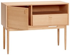 Comodă în culoare naturală înaltă cu aspect de lemn de stejar 100x75 cm Cube – Hübsch