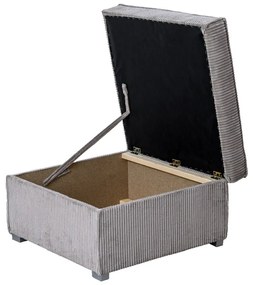 Taburet gri inchis SMART COSARO cu spatiu de depozitare 65x65 cm