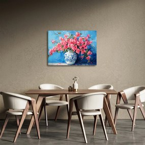 Tablou - Vază cu flori roz (70x50 cm)