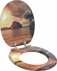 vidaXL Capac de toaletă cu închidere lentă Portocaliu 44 x 38 cm