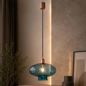 Lustra/pendul design decorativ TRESCO cupru/blue
