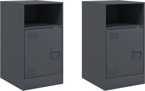 vidaXL Noptiere, 2 buc., antracit, 34,5x39x62 cm, oțel