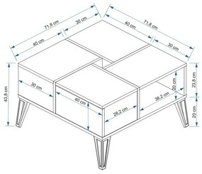 Măsuță de cafea Nirvana Atlantic Pine