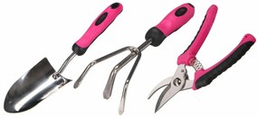 Sixtol Set de unelte de grădină GARDEN PINK 3, 3piese